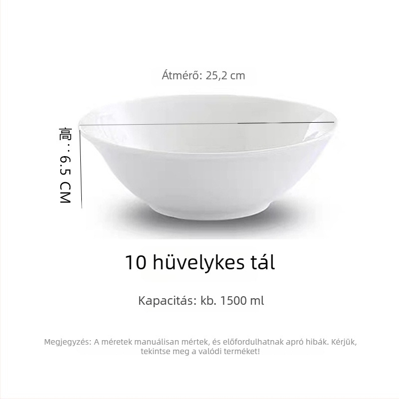 Porcelán tál, modern minimalist stílus, kerek forma, mikróhullámú sütőben használható, alglazúrral bevont felület