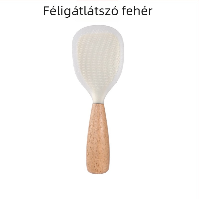Szilikon főzőkanál fából készült nyéllel, hőálló, többfunkciós konyhai eszköz, modern minimalist stílus