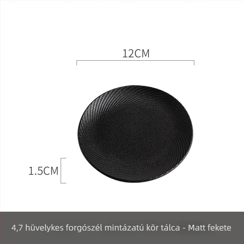 Porcelán étkezőtányér spirál mintával, kör alakú, mikrohullámú sütőben használható, testreszabható.