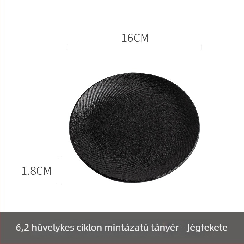 Porcelán étkezőtányér spirál mintával, kör alakú, mikrohullámú sütőben használható, testreszabható.