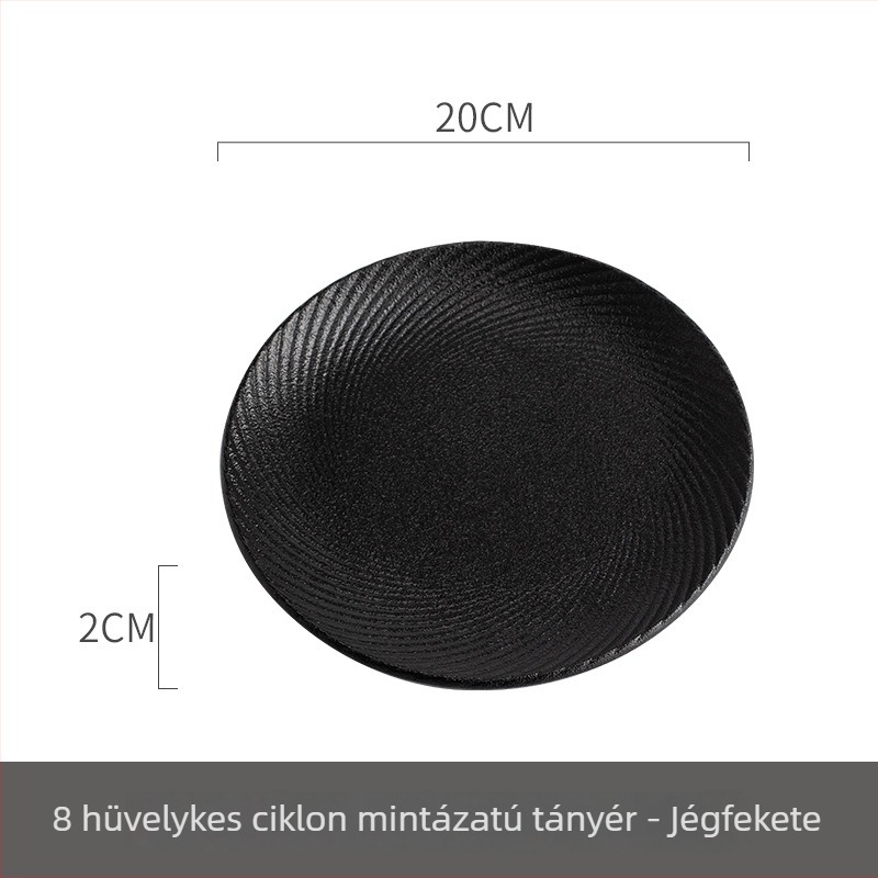 Porcelán étkezőtányér spirál mintával, kör alakú, mikrohullámú sütőben használható, testreszabható.