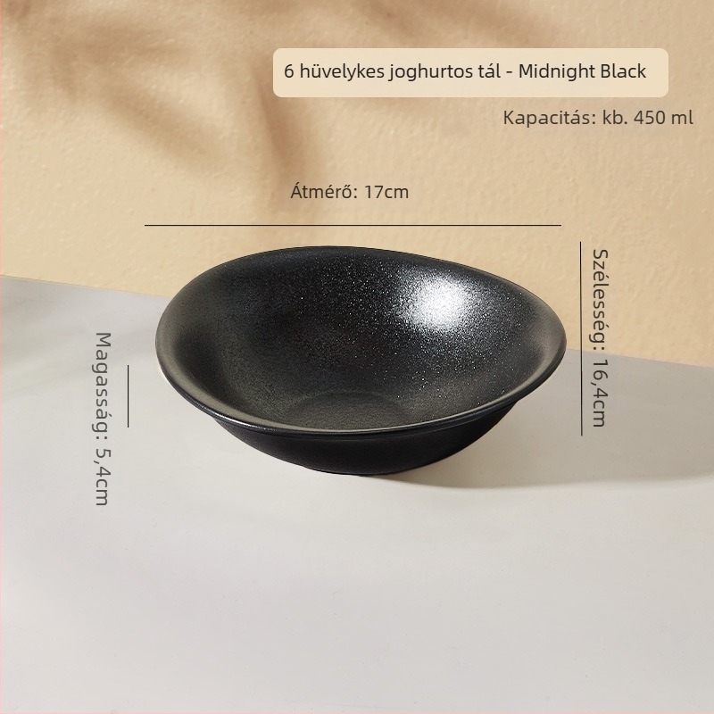 Szabálytalan alakú kerámia ételtál, mikrohullámú sütőben használható, glazúrozott felület, modern minimalista stílus