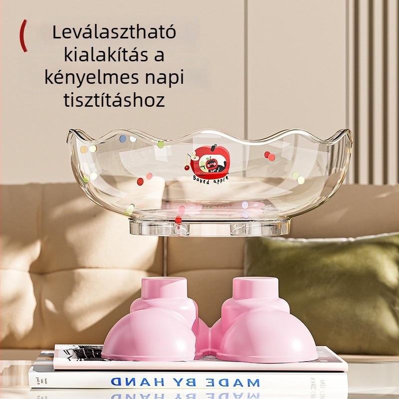 Feng shang műanyag gyümölcstál — többfunkciós mosóedény és sashimi tál, Dopamine stílus, kiegészítő a nappaliban, 2025-ben megjelenik