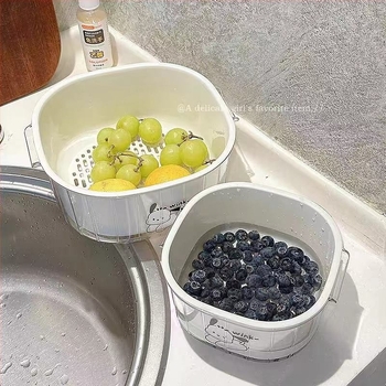 Műanyag kétszintes mosóedény zöldségekhez, Yi Yu, egyszerű stílus