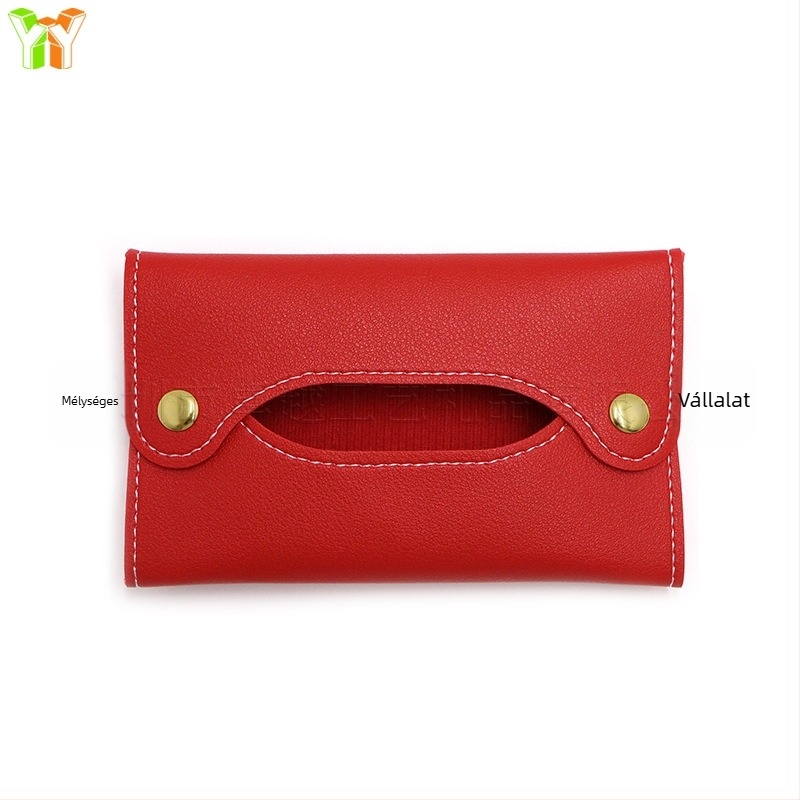 Bőr mini zseb salvetta tartó | Többfunkciós papírzsepi tartó | Modell XY24102417 | Autó, Nappali, Fürdőszoba