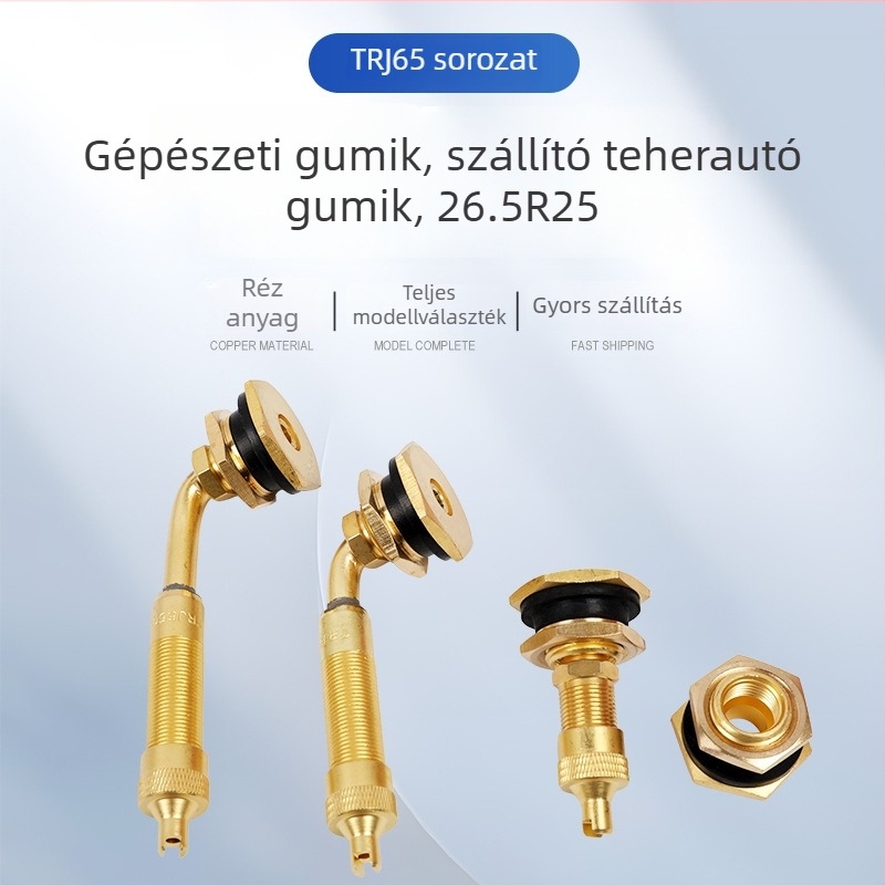 Gumiabroncs tubeless szelep, réz testtel, nagy magkamra, préselt szerelés