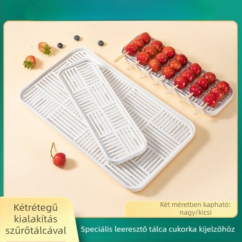 Kétrétegű bemutató tál szárításra, téglalap alakú tapadásmentes belsővel