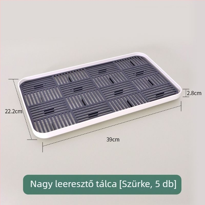 Kétrétegű bemutató tál szárításra, téglalap alakú tapadásmentes belsővel