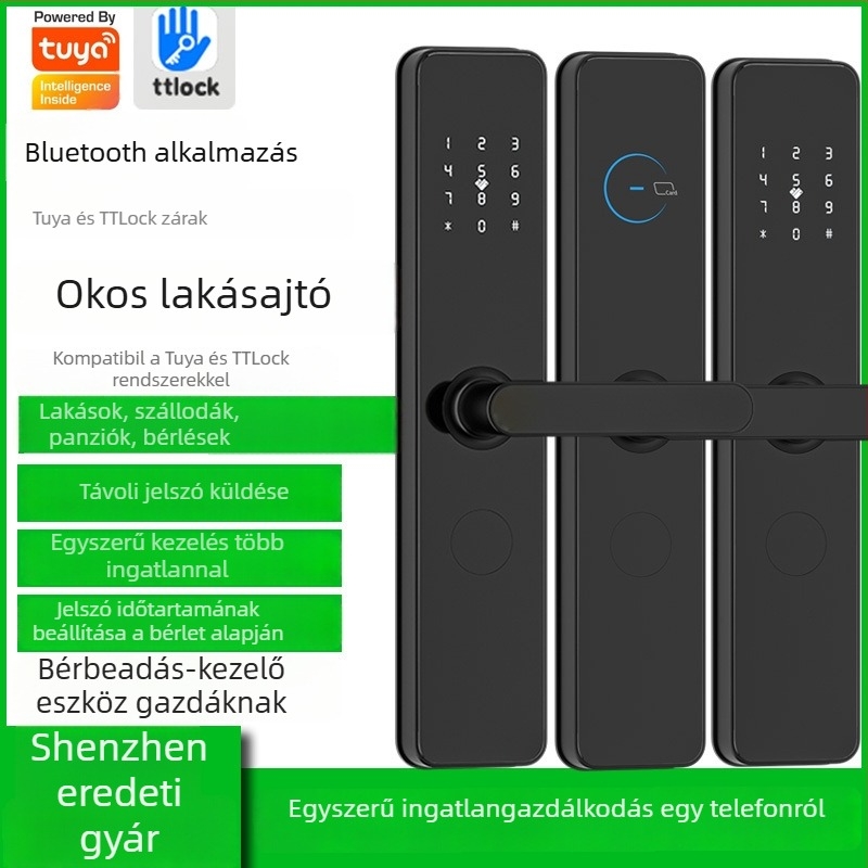 Ujjlenyomat-alapú ajtózár biztonsági és faajtókhoz, Da pi yang, alumíniumötvözet, modell N333