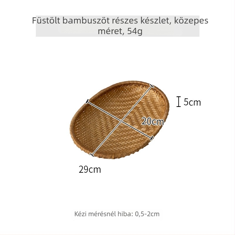 Gyümölcskosár bambuszból, ovális formájú – Qingxin Cute stílus, első osztályú minőség, Anyag: Egyéb