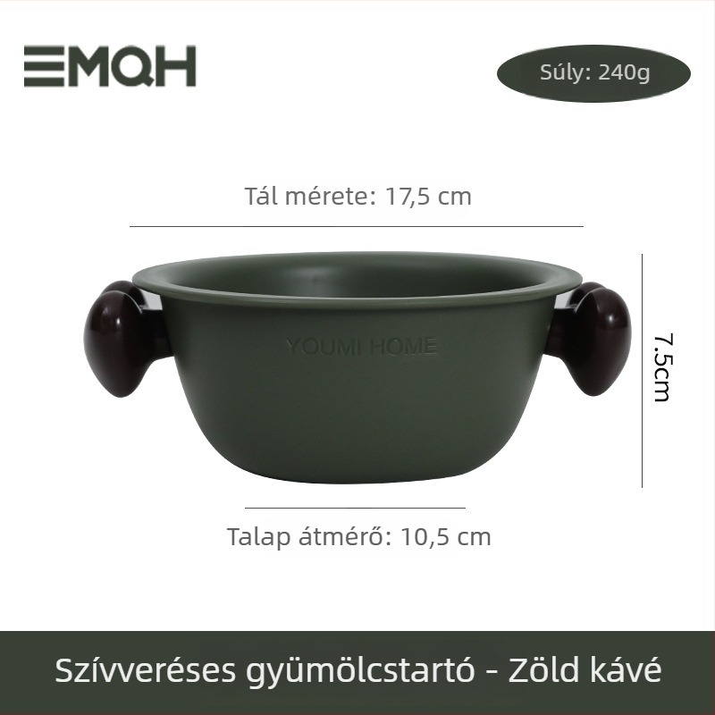Szív alakú, kétszintes gyümölcskosár, műanyagból, hőálló, mosogatógépben mosható