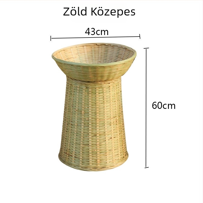 Bambuszfonású tárolókosár, modell ZSLS002, gyümölcsök és zöldségek számára, idilli stílus