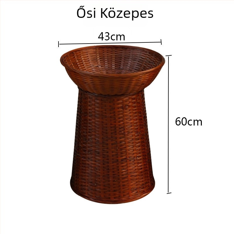 Bambuszfonású tárolókosár, modell ZSLS002, gyümölcsök és zöldségek számára, idilli stílus
