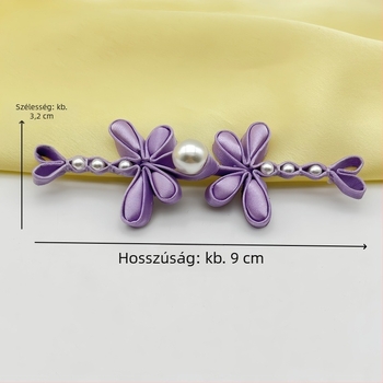 Kézzel szőtt selyem dragonfly gyöngyös virág zár Hanfu és Cheongsam számára (Szatén anyag; Magas minőségű zár; Alkalmas Tang ruhához, Hanfu-hoz, Cheongsam-hoz)