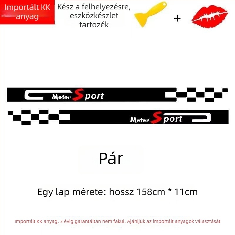 Autó oldalsó küszöb matricája, testreszabható ütközésgátló decal, univerzális modell, csepp ragasztó anyag, Card Vernon Cool Sticker