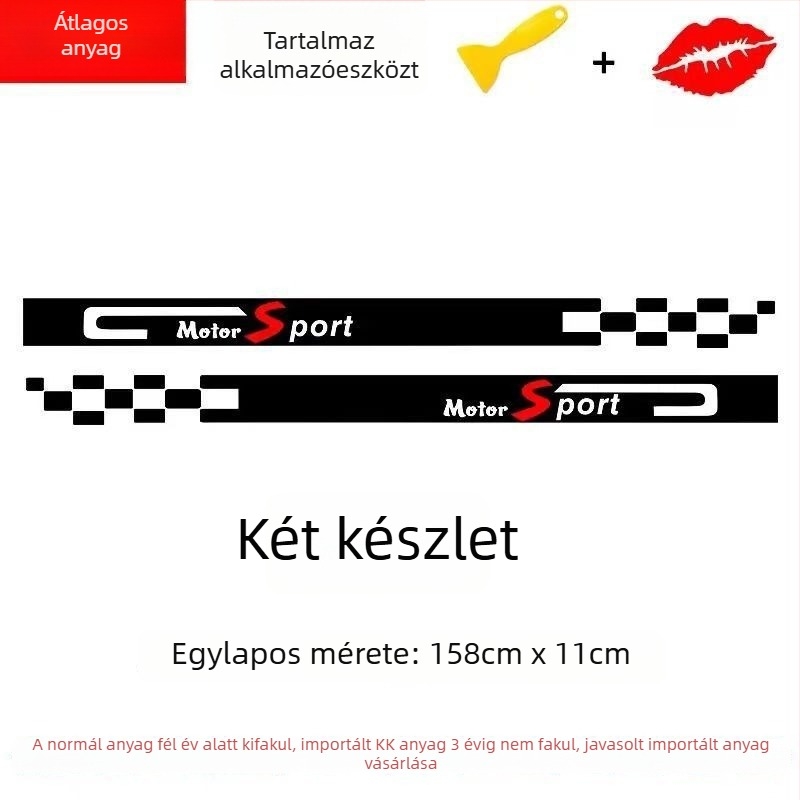 Autó oldalsó küszöb matricája, testreszabható ütközésgátló decal, univerzális modell, csepp ragasztó anyag, Card Vernon Cool Sticker