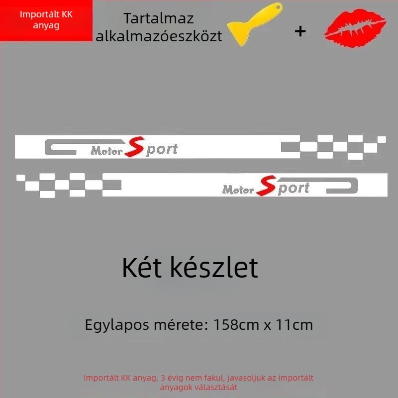 Autó oldalsó küszöb matricája, testreszabható ütközésgátló decal, univerzális modell, csepp ragasztó anyag, Card Vernon Cool Sticker