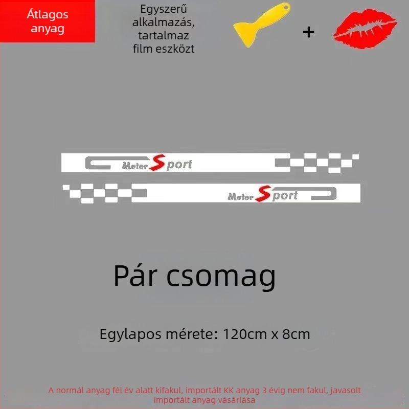 Autó oldalsó küszöb matricája, testreszabható ütközésgátló decal, univerzális modell, csepp ragasztó anyag, Card Vernon Cool Sticker