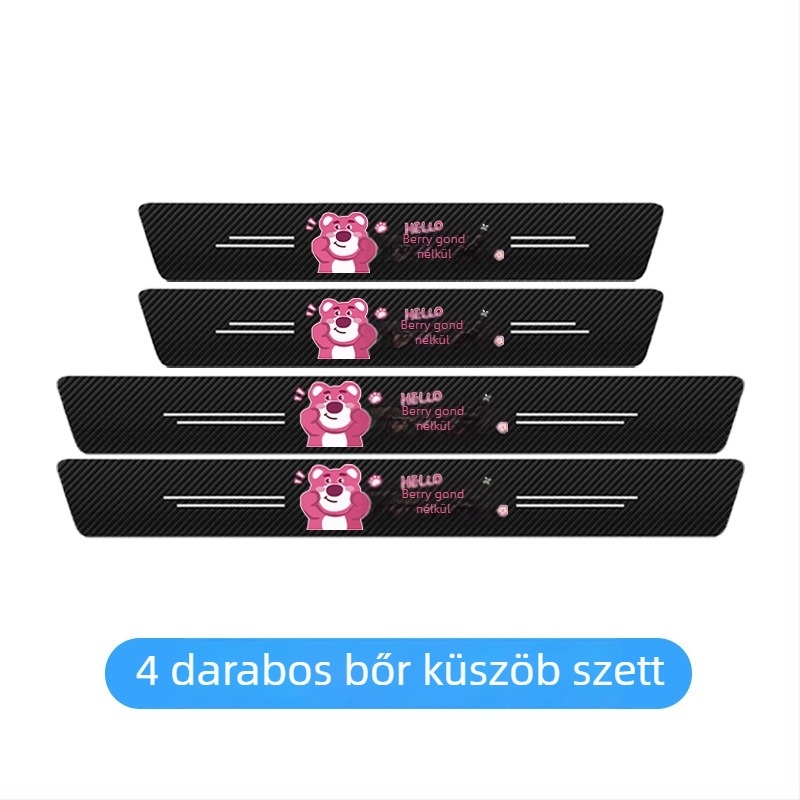 Szénszálas ajtó küszöb sáv - univerzális küszöbvédő, szénszálas mintázat, karcolásálló