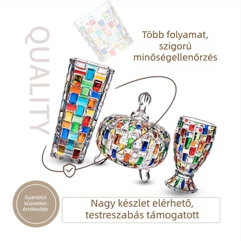 Shengruidang üveg gyümölcstál, európai stílusú, kézzel festett, egyszerű stílus