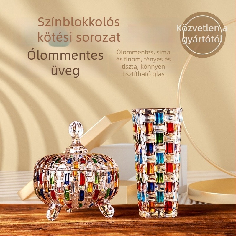 Shengruidang üveg gyümölcstál, európai stílusú, kézzel festett, egyszerű stílus