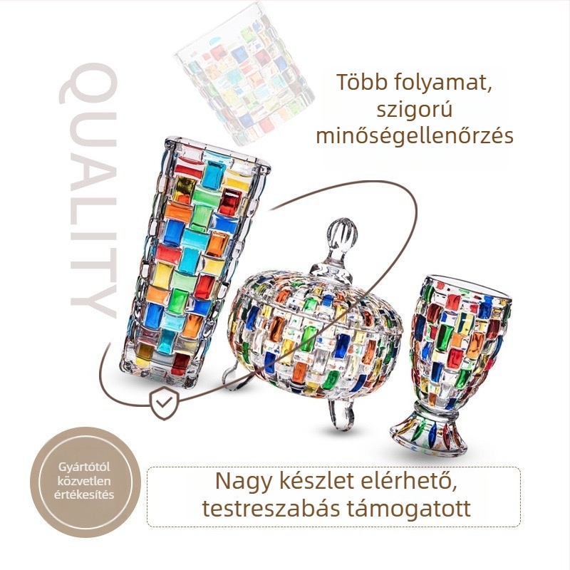 Shengruidang üveg gyümölcstál, európai stílusú, kézzel festett, egyszerű stílus