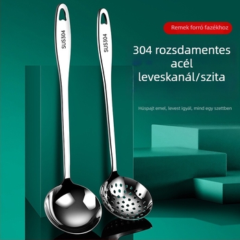 Főzőkanál - 304 rozsdamentes acél, vastagított design, hosszú nyelet, csúszásmentes és hőálló, logónyomás és testreszabás