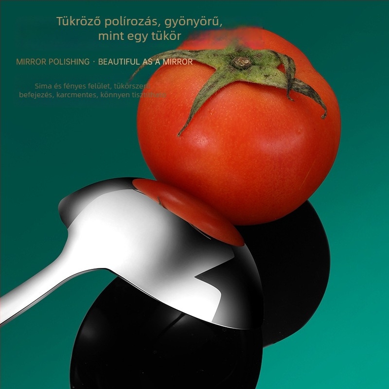 Főzőkanál - 304 rozsdamentes acél, vastagított design, hosszú nyelet, csúszásmentes és hőálló, logónyomás és testreszabás