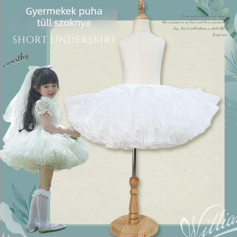 Gyermekek tutu ruha Petticoat-tal, Lolita balett-stílusú rövid hercegnőruha (Bustle: Boneless bustle; Supply: Spot goods; Year/Season: Other)
