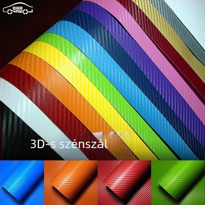 Autóajtó küszöb védő - 3D szénszálas matrica, univerzális illeszkedés