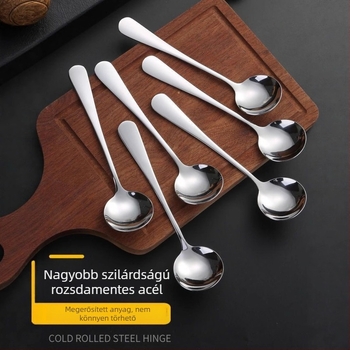 Rozsdamentes acél kör kanál lézerlogóval – modern minimalist dizájn, Guida