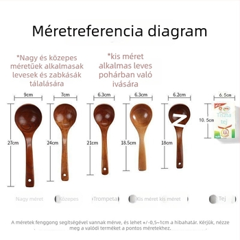 Hosszú nyelű fa kanál háztartási használatra, japán és koreai stílusú, kása és rizs tálalására