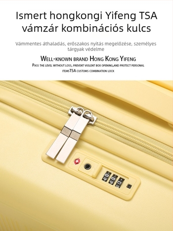 ABS+PC anyagú kézipoggyász, univerzális kerekek, TSA kombinációs zár, 3,0 kg, cipzáras nyitás
