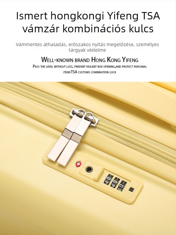 ABS+PC anyagú kézipoggyász, univerzális kerekek, TSA kombinációs zár, 3,0 kg, cipzáras nyitás