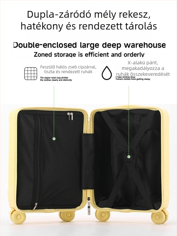 ABS+PC anyagú kézipoggyász, univerzális kerekek, TSA kombinációs zár, 3,0 kg, cipzáras nyitás