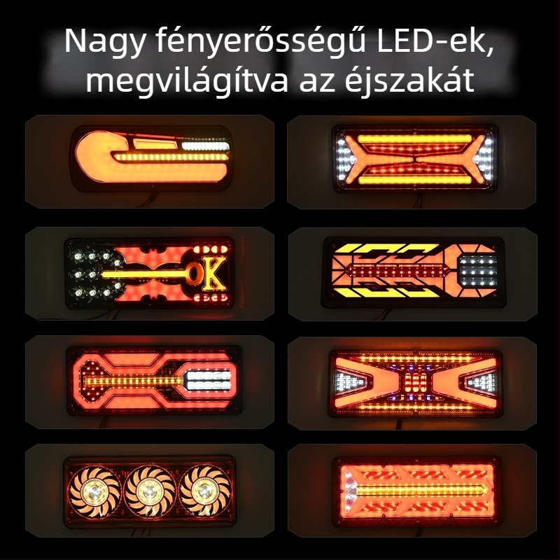 LED hátsó lámpa furgonokhoz, teherautókhoz és utánfutókhoz, 24V, öntött alumínium test, 01-es rész