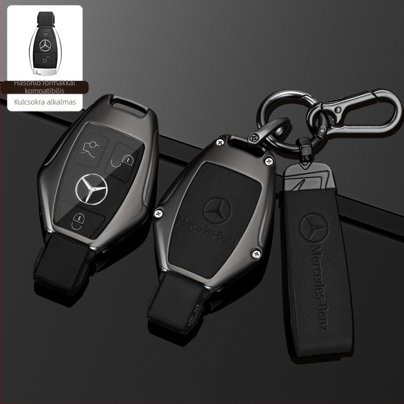 Mercedes-Benz kulcs tok E-Class E300L, C-Class C260L/C200L, A200L, GLC300/GLA200 - cink ötvözet, üzleti stílus, testreszabás elérhető