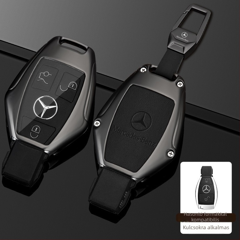 Mercedes-Benz kulcs tok E-Class E300L, C-Class C260L/C200L, A200L, GLC300/GLA200 - cink ötvözet, üzleti stílus, testreszabás elérhető