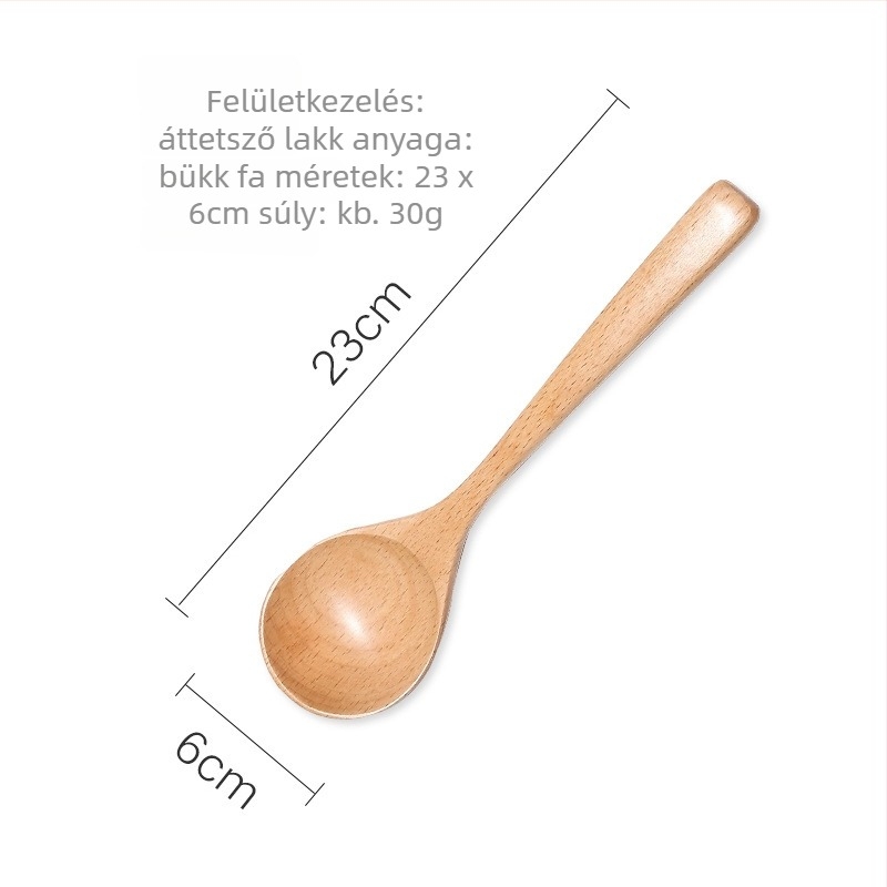 Fából készült konyhai kanál hosszú nyéllel, Xinyaju márka, bükkfa anyag, tükörfényes felület, testreszabható