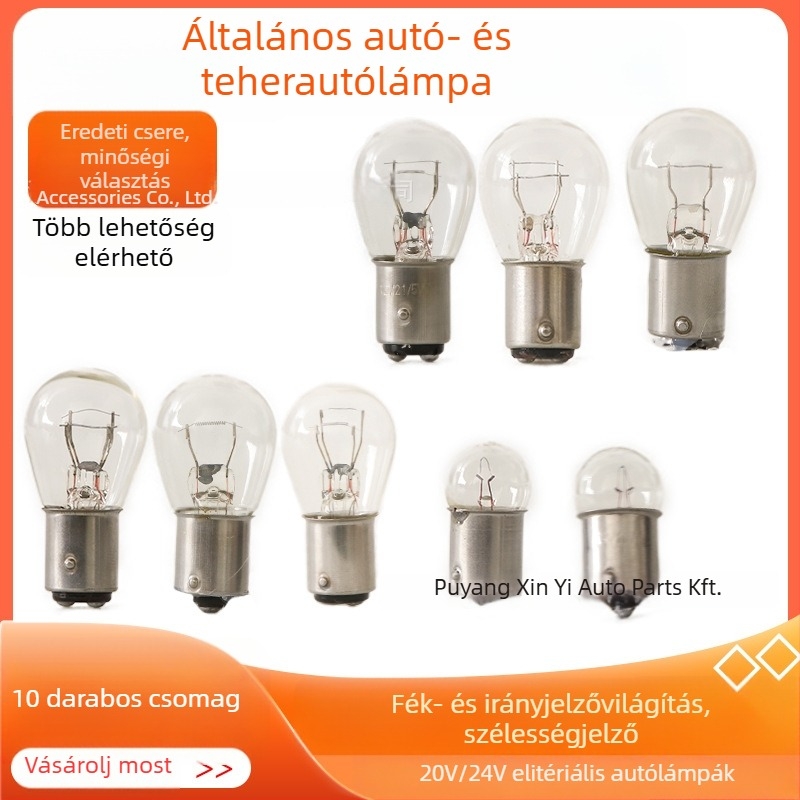 12V-os autó fék- és indexlámpa, Q25 modell, 21/5 W, 1850 lm, kerek ház