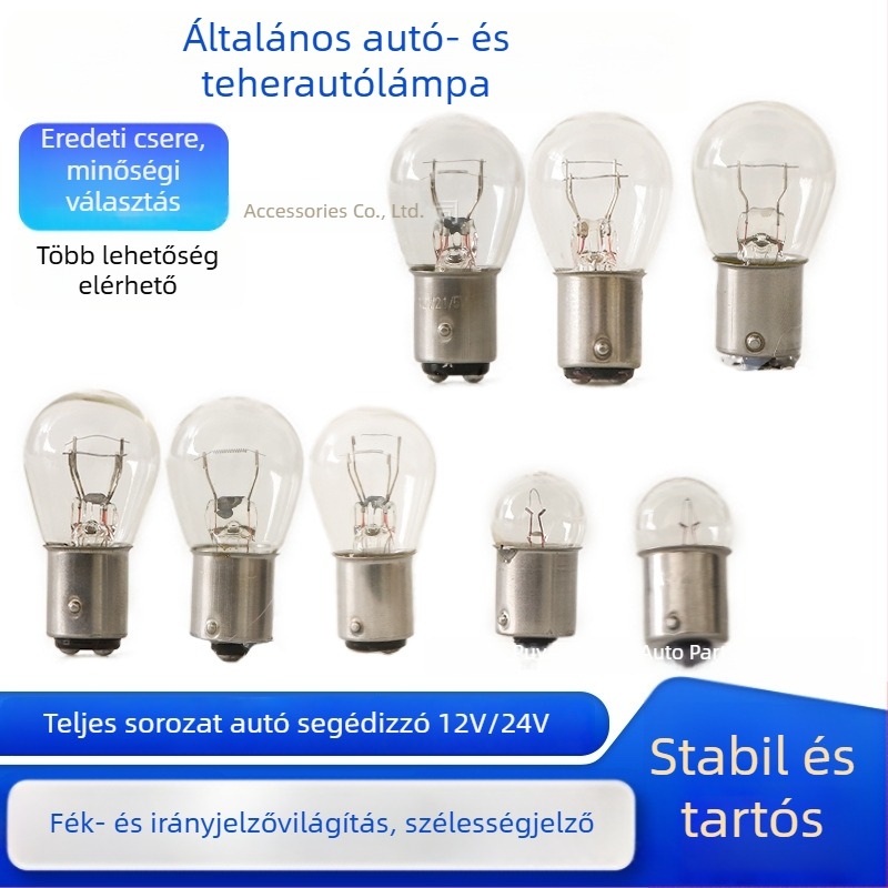 12V-os autó fék- és indexlámpa, Q25 modell, 21/5 W, 1850 lm, kerek ház