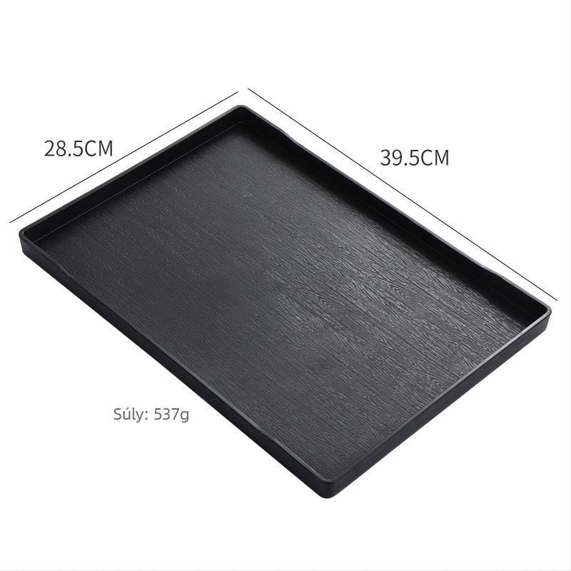 Műanyag teás tálca, négyszögletes, könnyed luxus retro stílus