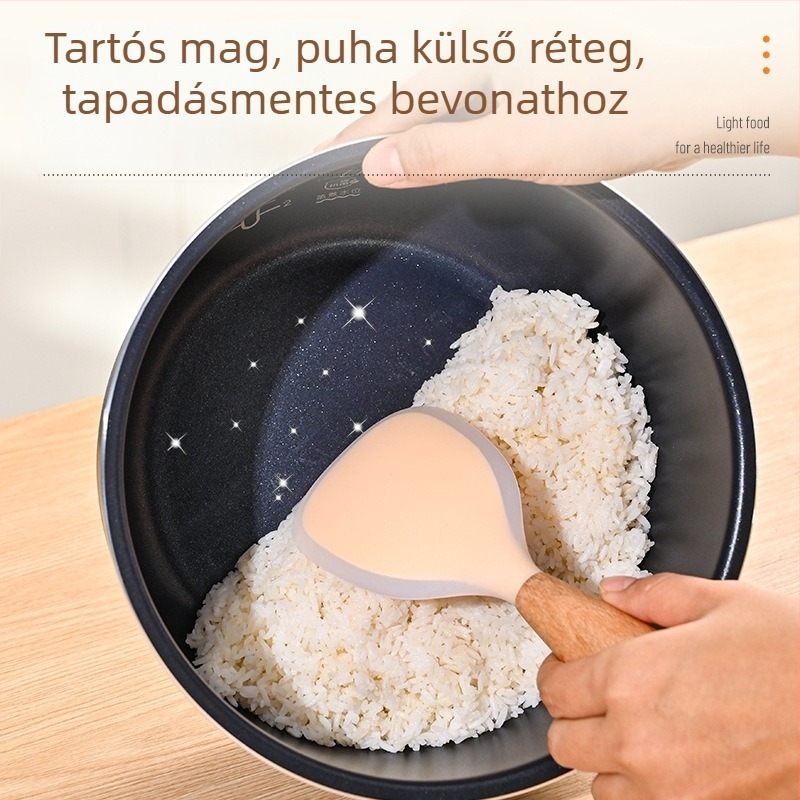 Fából készült rizskanál, modern egyszerű stílus, tükrösre polírozott felület, Bormans márka, 2024-ben bevezetve