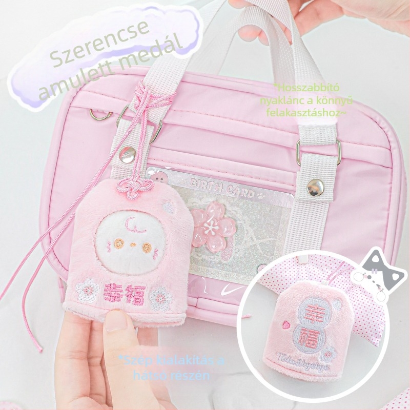 RosyPosy Lekapcsolható plüss baba kulcstartó hátizsáknak, rajzfilmszerű stílus