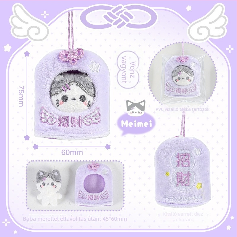 RosyPosy Lekapcsolható plüss baba kulcstartó hátizsáknak, rajzfilmszerű stílus