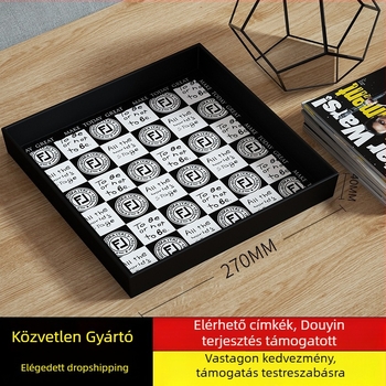 Négyzet alakú melamín tálca – bohem stílus, könnyed luxus retro kinézet, felület decal, testreszabható