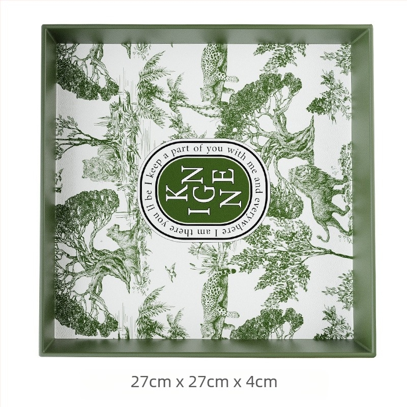 Négyzet alakú melamín tálca – bohem stílus, könnyed luxus retro kinézet, felület decal, testreszabható