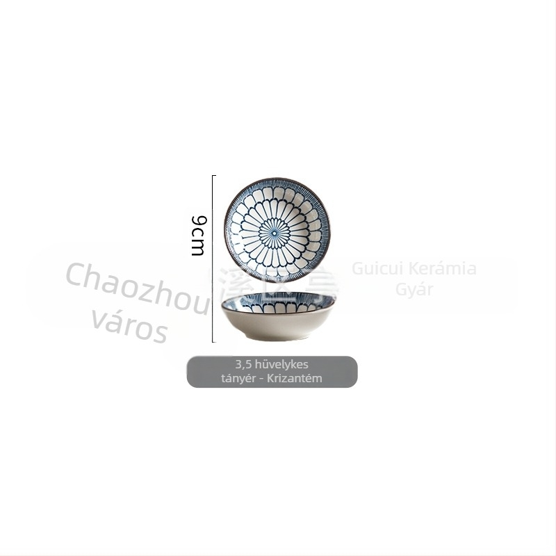 Alglazúros kerámia tál – kerek, retro stílus, változatos minták, mikrohullámú sütőhöz alkalmas