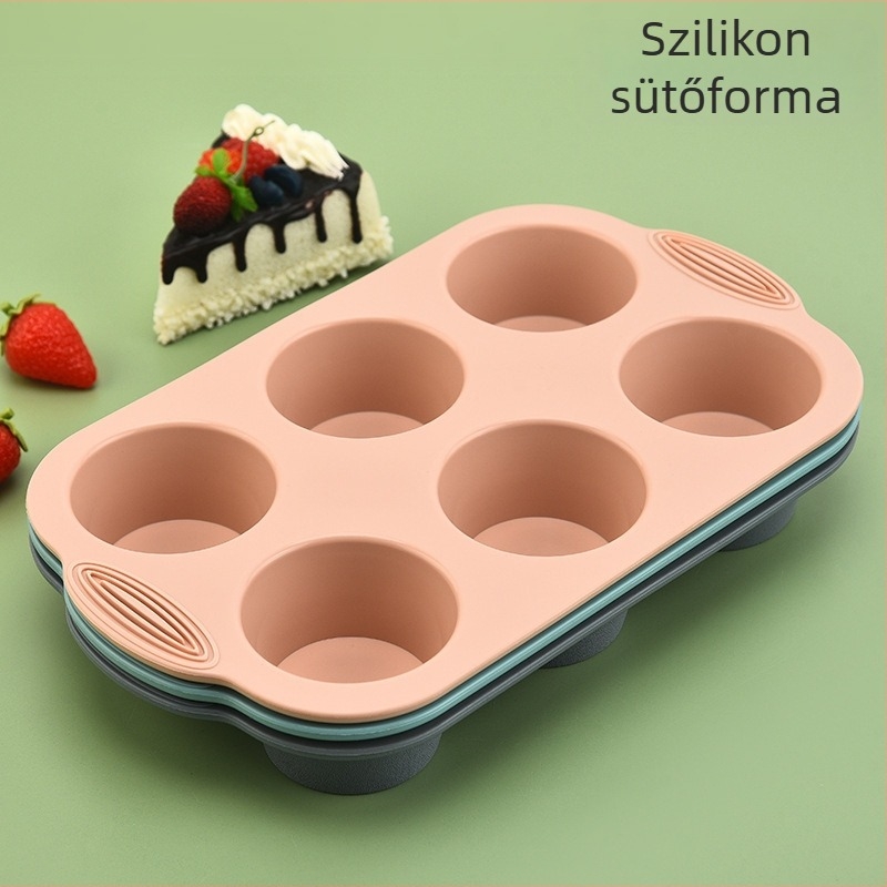 Kerek szilikon süteményforma 6 lyukkal