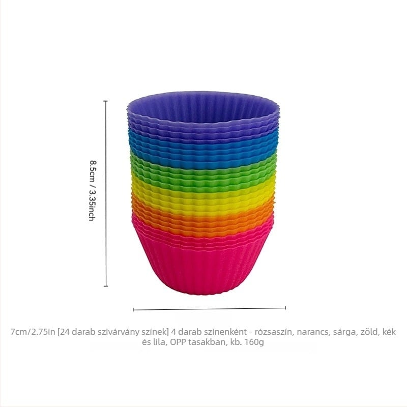 Szilikon muffin formák, 24 darabos készlet, szabálytalan alakú, sütéshez